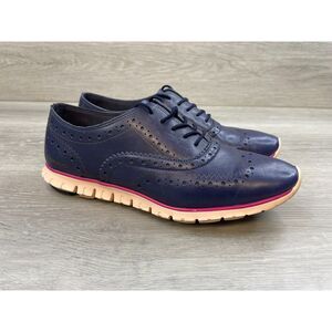 Cole Haan Zerogrand Women's Sneaker Oxford Shoes Wingtip Leather 7B Blue Shoes